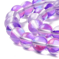 Chapelets de perles en pierre de lune synthétique&nbsp;G-E573-02B-11