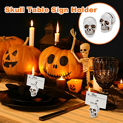 Namenskartenhalter aus Kunstharz mit Totenkopf&nbsp;DIY-WH0430-814