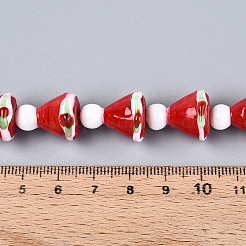 Weihnachtsthema handgefertigte Bunte Malerei-Perlenstränge&nbsp;LAMP-N028-18B