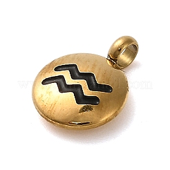 Anhänger aus schwarzem Emaille aus 304 Edelstahl&nbsp;LS-STAS-R009-02G-10