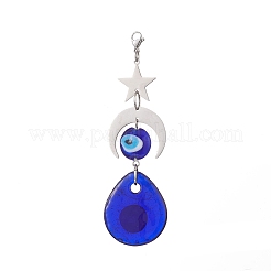 Colgantes de murano de ojo malvado hechos a mano decoraciones&nbsp;HJEW-JM01008-02