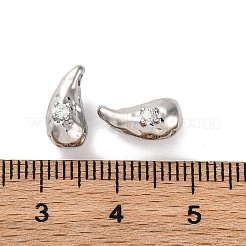 Perle di zirconi cubici trasparenti in micro pavè di ottone&nbsp;KK-U042-06P