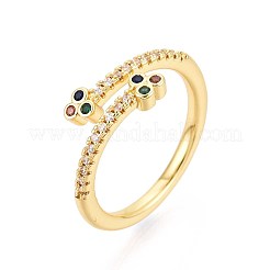 Manschettenringe aus Messing mit Mikropavé-Zirkonia für Damen&nbsp;KK-T071-78G