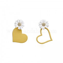 Pendientes colgantes de aleación con margarita y corazón&nbsp;FS-WG498A8-01