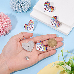 5 Stück Emaille-Anstecker mit Herz und Wort „Love Pride Month“&nbsp;JEWB-TA0001-27