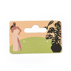Papier rectangle une paire de cartes d'affichage de boucle d'oreille avec trou de suspension&nbsp;CDIS-C004-04B