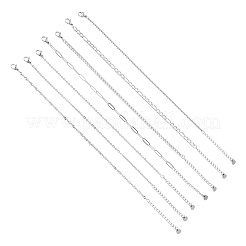 7 Set Armbänder aus 304 Edelstahl: Figaro-Ketten&nbsp;BJEW-TADJ00001