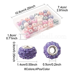 32 stücke 8 farben ab farbe harz rose blume europäischen perlen&nbsp;RESI-FS0002-04