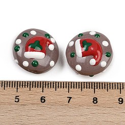 Perline di smalto fatte a mano in lampwork natalizio&nbsp;X1-LAMP-C020-03B