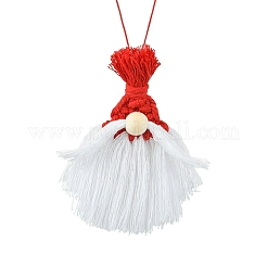 Pendentif Père Noël en coton macramé fait main&nbsp;HJEW-JM02710