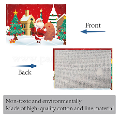 Set de table rectangle avec motif père noël en coton et lin&nbsp;AJEW-WH0196-003