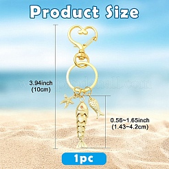 Portachiavi in ottone micro pavé di zirconi cubici e lega oceanica&nbsp;KEYC-YW00273
