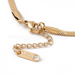 Bracciale a catena a spina di pesce con perline semicircolari in acciaio inossidabile 304 placcato ionico (ip) per donna&nbsp;BJEW-G656-01G