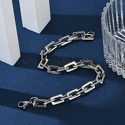 Anlaufgeschützte rechteckige Kettenarmbänder aus 201 Edelstahl&nbsp;X-BJEW-N240-06P