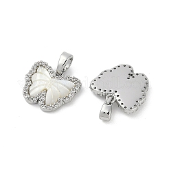 Natürliche weiße Muschel Schmetterling Charms&nbsp;KK-U043-24P