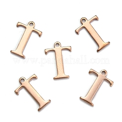 Breloques alphabet en acier inoxydable 304 avec placage ionique (IP)&nbsp;STAS-H122-T-RG