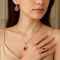 Boucles d'oreilles à levier en forme de larme en strass de 2 couleur&nbsp;SJEW-HY0001-22B