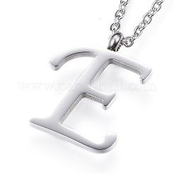 Collane con ciondolo iniziale in acciaio inossidabile 304 anti-ossidazione&nbsp;LS-NJEW-P151-E-P