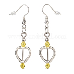 Cuore con orecchini pendenti con perline acriliche&nbsp;EJEW-JE05064
