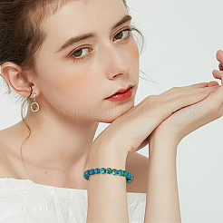 6 filo di perline turchesi sintetiche&nbsp;G-HY0001-28