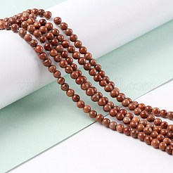 Fili di perline di diaspro naturale linea argento&nbsp;G-P451-02C-B