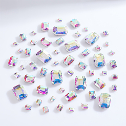 60 pieza de 5 estilos de rhinestone para coser en forma de rectángulo octogonal&nbsp;GLAA-GA0001-53B