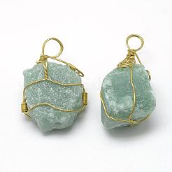 Pendenti avventurina verde naturale&nbsp;G-R435-17