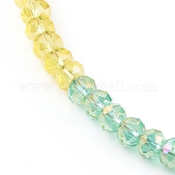 Colliers de perles de verre électrolytiques personnalisées arc-en-ciel&nbsp;NJEW-JN03410-03