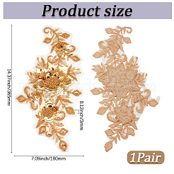 1 paire d'accessoires de costume en polyester brodé à paillettes&nbsp;DIY-CY0002-39