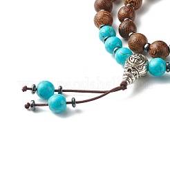 Bracelet de chaîne en perles d'hématite synthétiques turquoise (teint) et non magnétique&nbsp;BJEW-JB06787