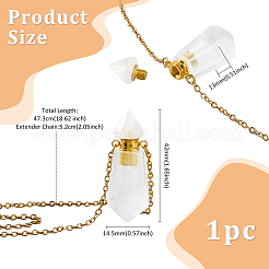 1pc cristal de quartz naturel prisme hexagonal à facettes flacon de parfum colliers pendentif en cristal de roche&nbsp;NJEW-FH0001-17G-02
