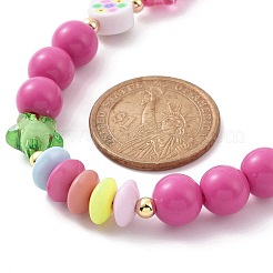 Correa de muñeca con cordón para teléfono móvil con cuentas de acrílico redondas y estrellas&nbsp;HJEW-YW0001-03