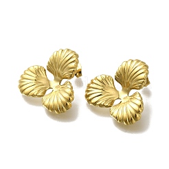 Pendientes de flor de acero inoxidable 304 con revestimiento iónico (IP) para mujer&nbsp;EJEW-U027-03G