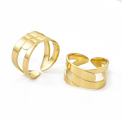 Bague manchette en acier inoxydable 304 avec placage ionique (IP) pour femme&nbsp;RJEW-C060-09G