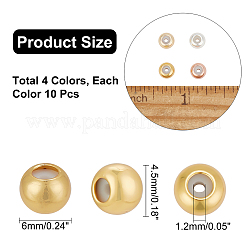 40 pz 4 colori cremagliera placcatura perline in ottone&nbsp;KK-AR0002-46