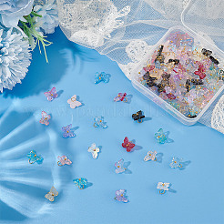 100 Stück transparente Schmetterlingsanhänger aus Glas&nbsp;FIND-HY0003-79