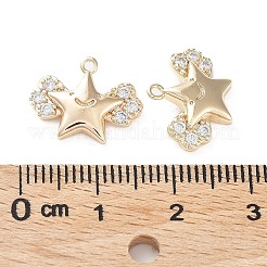 Laiton avec breloques en zircone cubique transparente&nbsp;KK-G474-02G