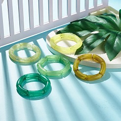 Set di bracciali elastici con perline in tubo acrilico&nbsp;BJEW-JB07772