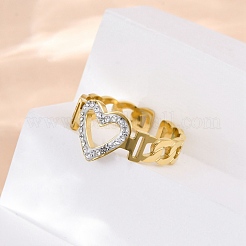 304 Edelstahl mit verstellbaren Manschettenringen aus Strass&nbsp;RJEW-Q020-16G