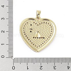 Colgantes de circonita cúbica transparente micro pavé de latón chapado en rack&nbsp;KK-H474-24A-03G
