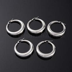 Pendientes de aro de acero inoxidable 304 resistentes al deslustre&nbsp;EJEW-O032-02P