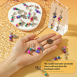 Décorations pendantes en perles de turquoise synthétique teintes&nbsp;HJEW-TAC0030