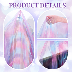 Regenbogenfarbenes Polyester-Mesh-Gewebe&nbsp;DIY-WH0496-43A