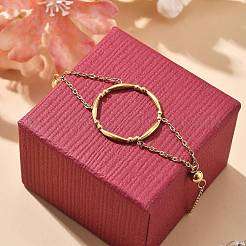 Bracelets à breloques en acier inoxydable 304 avec placage ionique (IP)&nbsp;BJEW-P345-12G