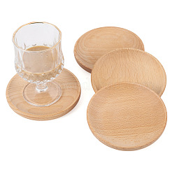 4 tapis de tasse en bois.&nbsp;AJEW-MB0001-18B