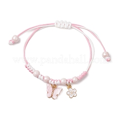 Verstellbare Armbänder aus geflochtenen Perlen aus Nylonschnur für Damen&nbsp;BJEW-JB11409-01