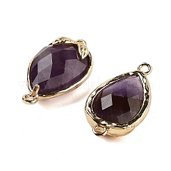 Natürlicher Amethyst facettierter Tropfen-Verbinder-Anhänger&nbsp;G-B081-03G-05