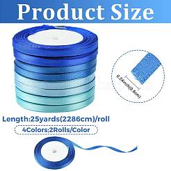 8 rouleau de ruban de satin simple face 4 couleurs&nbsp;OCOR-FS0001-10B