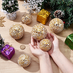 6 pièce 2 styles de décorations de Noël en boule de mousse en mosaïque de verre&nbsp;AJEW-UN0002-83A