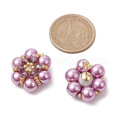Pendientes con forma de flor y cuentas de semillas de vidrio&nbsp;EJEW-MZ00349-02